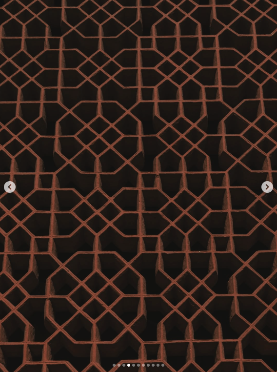 Terracotta geometric lattice pattern