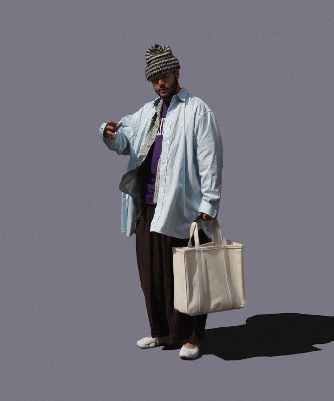 Layered oversized styling reference