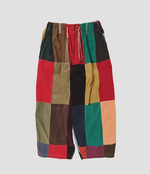 Multicolour patchwork oversized trouser silhouette